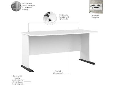 Bush Business Furniture Studio A 60" Gaming Desk, White (SDD160WH-Z)