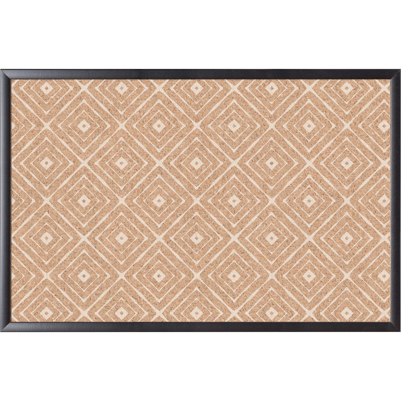 U Brands Fashion Cork Bulletin Board, Black Frame, 3 x 2 (2884U00-01)