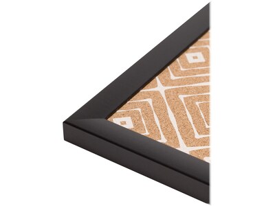 U Brands Fashion Cork Bulletin Board, Black Frame, 3 x 2 (2884U00-01)