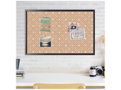 U Brands Fashion Cork Bulletin Board, Black Frame, 3' x 2' (2884U00-01)