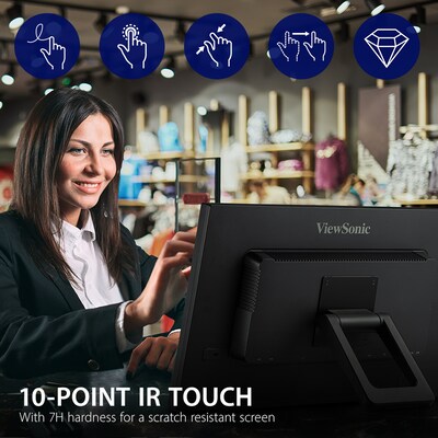 ViewSonic 24 75Hz LED Touch Monitor, Black (TD2423D)