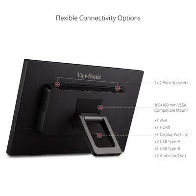 ViewSonic 24" 75Hz LED Touch Monitor, Black (TD2423D)