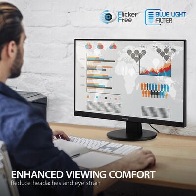 ViewSonic 24" 100Hz LED Monitor, Black (VA2447-MH)
