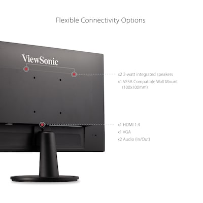 ViewSonic 24" 100 Hz LED Monitor, Black (VA2447-MH)