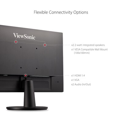 ViewSonic 24" 100 Hz LED Monitor, Black (VA2447-MH)