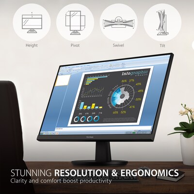 ViewSonic Ergonomic 27" 100Hz LED Monitor, Black (VA2747-MHJ)