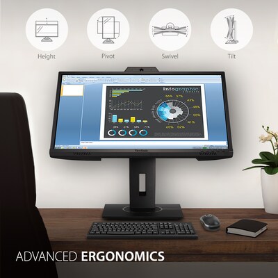 ViewSonic Ergonomic 24" 60 Hz LCD Monitor, Black (VG2440V)