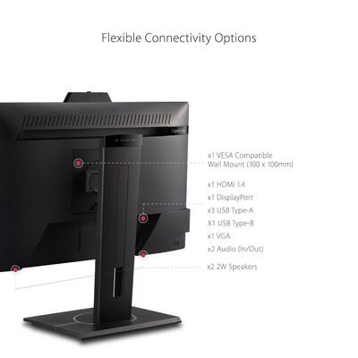 ViewSonic Ergonomic 24" 60Hz LCD Monitor, Black (VG2440V)