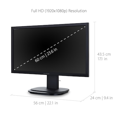 ViewSonic 24" 1080p Ergonomic LED Monitor, Black (VG2449)