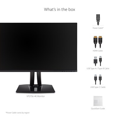 ViewSonic ColorPro 27" 4K Ultra HD 60Hz LED Monitor, Black (VP2756-4K)
