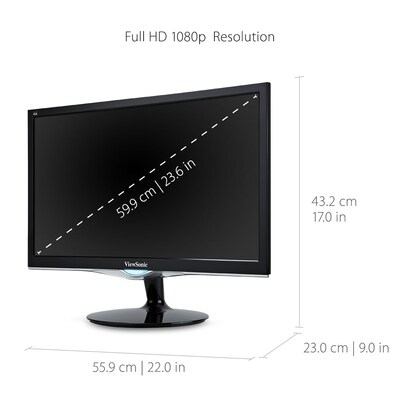 ViewSonic 24" 60 Hz LCD Monitor, Black (VX2452MH)