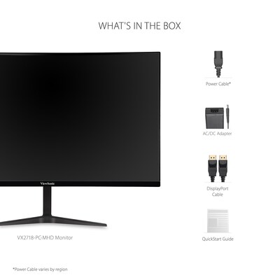 ViewSonic 27" Curved 180Hz LED Gaming Monitor, Black (VX2718-PC-MHD)