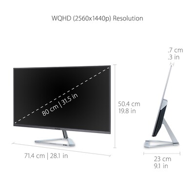 ViewSonic 32" Widescreen IPS LED Monitor, Black (VX3276-2K-mhd)