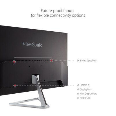 ViewSonic 32" 4K Ultra HD 60Hz LCD Monitor, Silver (VX3276-4K-MHD)