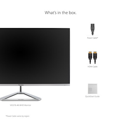 ViewSonic 32" 4K Ultra HD 60Hz LCD Monitor, Silver (VX3276-4K-MHD)