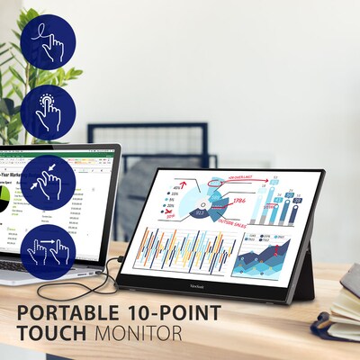 ViewSonic Portable 15.6 IPS LED Monitor, Black (TD1655)