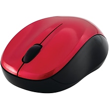 Silent Wireless Blue LED Mouse, Red (99780)