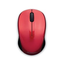 Silent Wireless Blue LED Mouse, Red (99780)