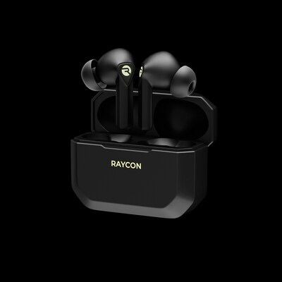 Raycon The Gaming In-Ear True Wireless Bluetooth Earbuds with Microphone and Charging Case, Carbon Black (RBE765-21E-BLA)