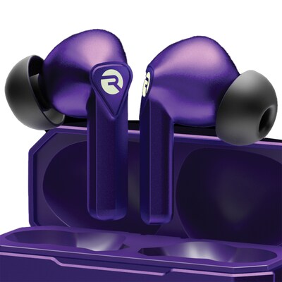 Raycon The Gaming In-Ear True Wireless Bluetooth Earbuds with Microphone and Charging Case, Purple,