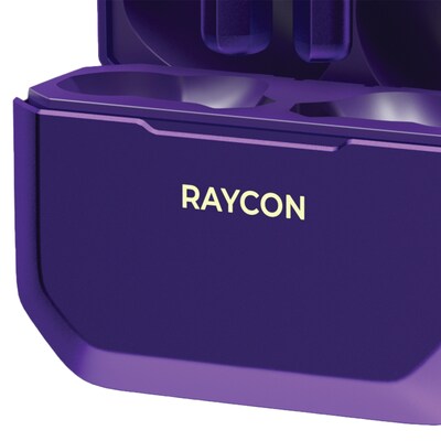 Raycon The Gaming In-Ear True Wireless Bluetooth Earbuds with Microphone and Charging Case, Purple,