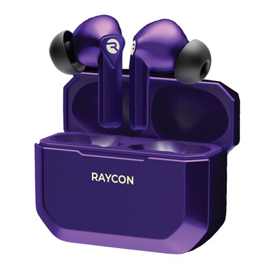 Raycon The Gaming In-Ear True Wireless Bluetooth Earbuds with Microphone and Charging Case, Purple, (RBE765-21E-PUR)