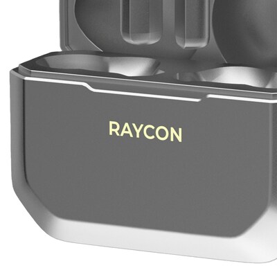 Raycon The Gaming In-Ear True Wireless Bluetooth Earbuds with Microphone and Charging Case, Jet Silver, (RBE765-21E-SIL)