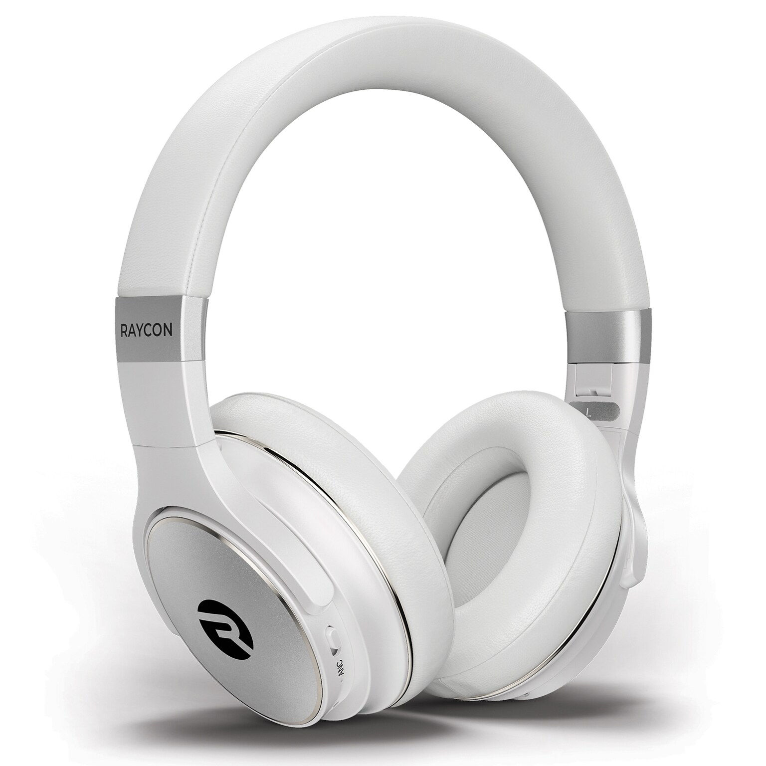 Raycon The Everyday Over-Ear Active-Noise-Canceling Wireless Bluetooth Headphones with Microphone, Frost White (RBH820-WHI)