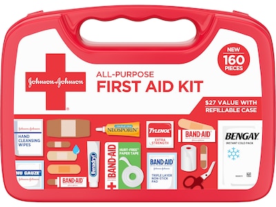 Johnson & Johnson All-Purpose First Aid Kit, 160 Pc. (202045)