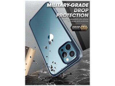 SUPCASE Unicorn Beetle Blue Edge Clear Bumper Case for iPhone 13 Pro (SUP-iPhone2021Pro-6.1-Edge-Cerulean)