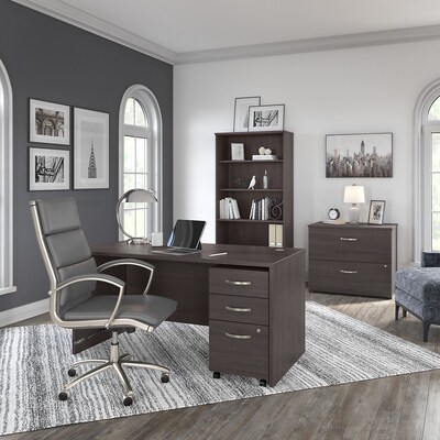Bush Business Furniture Studio C 73"H 5-Shelf Bookcase with Adjustable Shelves, Storm Gray Laminate (SCB136SG)