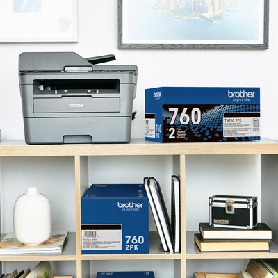 Brother TN 760 Black High Yield Toner Cartridge 2/Pack (TN7602PK)