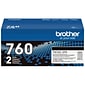 Brother TN 760 Black High Yield Toner Cartridge, 2/Pack  (TN7602PK)