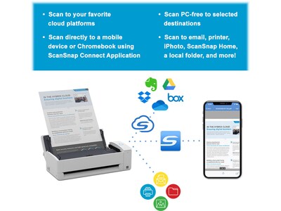 Fujitsu ScanSnap IX1300 Wireless Duplex Document Scanner, White (PA03805-B005)