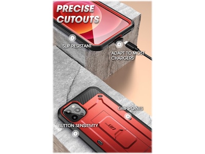 SUPCASE Unicorn Beetle Pro Metallic Red Rugged Case for iPhone 13 Pro (SUP-iPhone2021Pro-6.1-UBPro-SP-Ruddy)