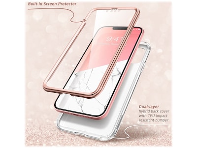 i-Blason Cosmo Marble Pink Snap Case for iPhone 13 (iPhone2021-6.1-Cosmo-SP-Marble)