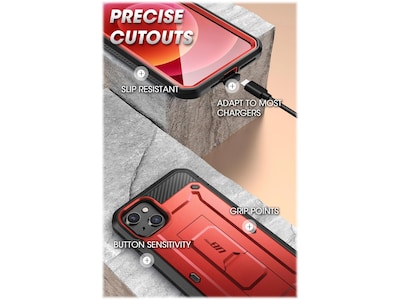 SUPCASE Unicorn Beetle Pro Metallic Red Rugged Case for iPhone 13 (SUP-iPhone2021-6.1-UBPro-SP-Ruddy)