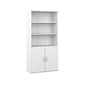 Bush Business Furniture Hybrid 73"H 5-Shelf Bookcase with Doors, White Laminated Wood (HYB024WH)