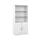 Bush Business Furniture Hybrid 73H 5-Shelf Bookcase with Doors, White Laminated Wood (HYB024WH)
