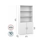 Bush Business Furniture Hybrid 73"H 5-Shelf Bookcase with Doors, White Laminated Wood (HYB024WH)