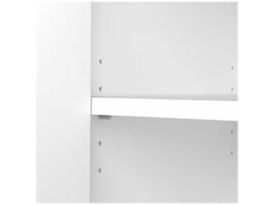 Bush Business Furniture Hybrid 73"H 5-Shelf Bookcase with Doors, White Laminated Wood (HYB024WH)