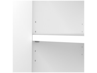 Bush Business Furniture Hybrid 73"H 5-Shelf Bookcase with Doors, White Laminated Wood (HYB024WH)