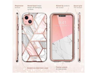 i-Blason Cosmo Marble Pink Snap Case for iPhone 13 mini (iPhone2021-5.4-Cosmo-SP-Marble)