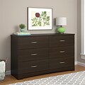 Ameriwood Home, Crescent Point 6 Drawer Dresser, Espresso (5979303COM)