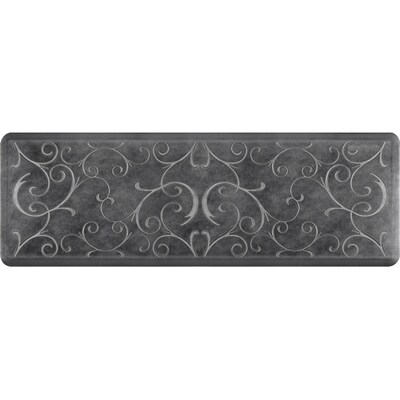 WellnessMats Estates Shades of Silver Bella Anti-Fatigue Mat, 72" x 24", Onyx (EB62WMRBNBLK)