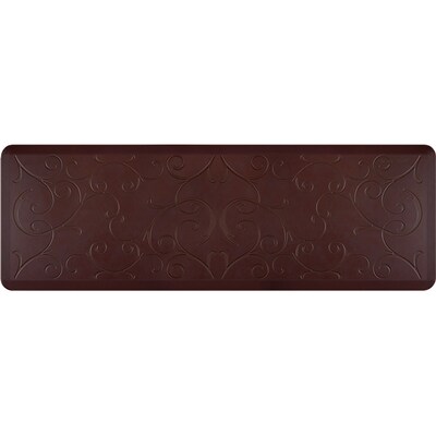 WellnessMats Estates Shades of Red Bella Anti-Fatigue Mat, 72" x 24", Coconut (EB62WMRRBLK)