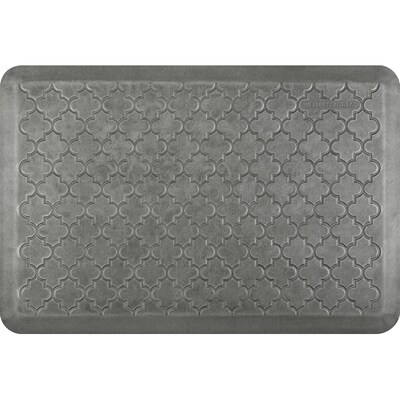 WellnessMats Estates Shades of Silver Trellis Anti-Fatigue Mat, 36" x 24", Leaf (ET32WMRSL)