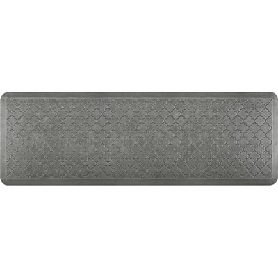 WellnessMats Estates Shades of Silver Trellis Anti-Fatigue Mat, 72" x 24", Leaf (ET62WMRSL)