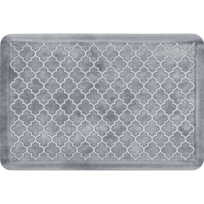 WellnessMats Estates Shades of White Trellis Anti-Fatigue Mat, 36" x 24", Sea Mist (ET32WMRWBLK)
