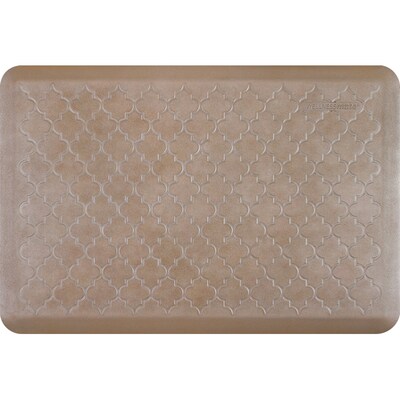 WellnessMats Estates Shades of Silver Trellis Anti-Fatigue Mat, 36" x 24", Sandstone (ET32WMRBNTAN)